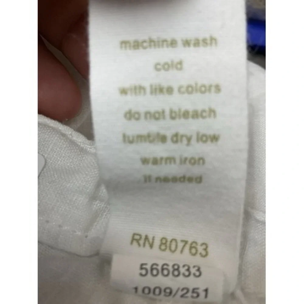 London‎ Jean White Lagenlook Wide Leg Capri Pants Women Large China 100% Linen